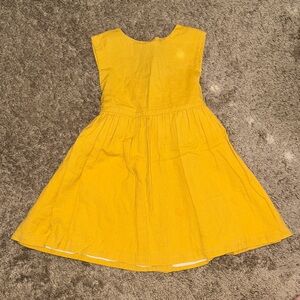 Yellow Tie Back Pinafore Dress